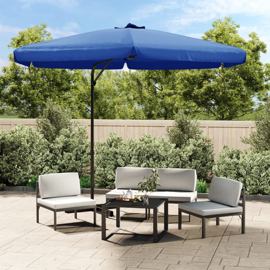 vidaXL Outdoor Parasol with Steel Pole 300 cm Azure Blue