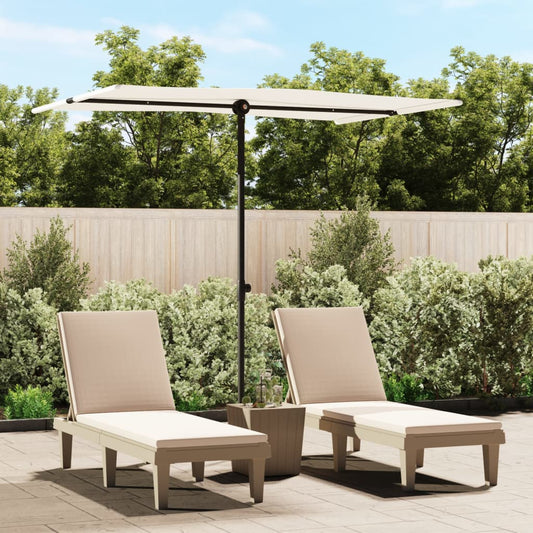 vidaXL Outdoor Parasol with Aluminium Pole 2x1.5 m Sand White