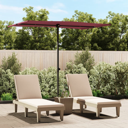 vidaXL Outdoor Parasol with Aluminium Pole 2x1.5 m Bordeaux Red