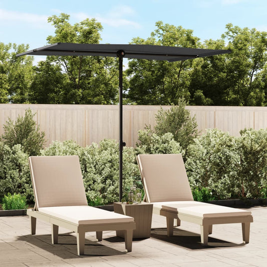 vidaXL Outdoor Parasol with Aluminium Pole 2x1.5 m Black