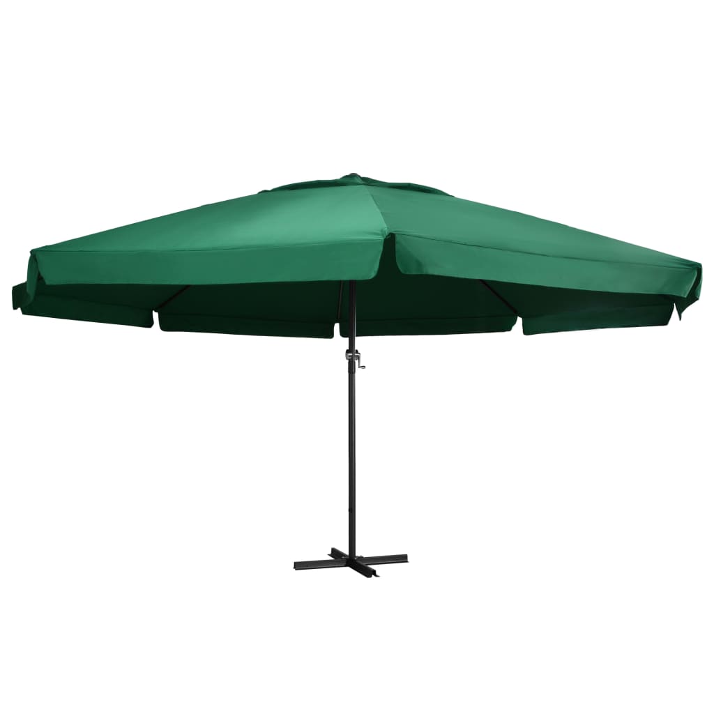 vidaXL Outdoor Parasol with Aluminium Pole 600 cm Green