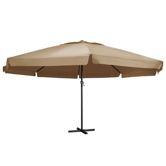 vidaXL Outdoor Parasol with Aluminium Pole 600 cm Taupe