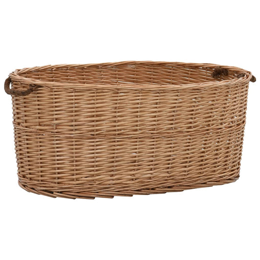 vidaXL Firewood Basket with Carrying Handles 78x54x34 cm Natural Willow