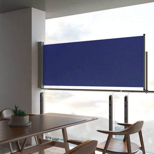 vidaXL Patio Retractable Side Awning 100x300 cm Blue