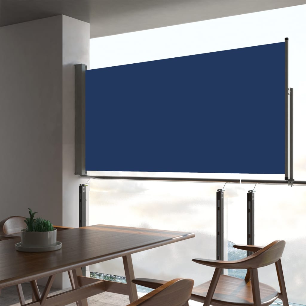 vidaXL Patio Retractable Side Awning 80x300 cm Blue