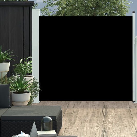 vidaXL Patio Retractable Side Awning 170x300 cm Black
