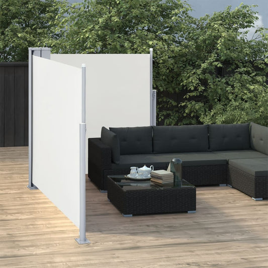 vidaXL Retractable Side Awning Cream 100x600 cm