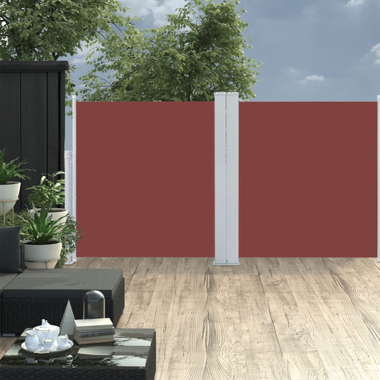 vidaXL Retractable Side Awning Brown 120x600 cm