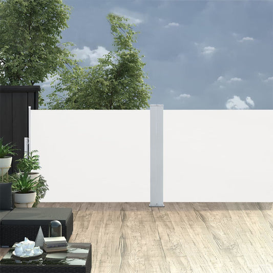 vidaXL Retractable Side Awning Cream 120x1000 cm