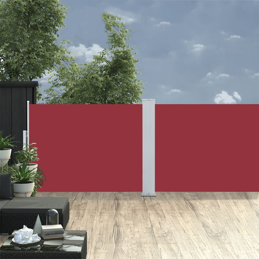vidaXL Retractable Side Awning Red 120x1000 cm