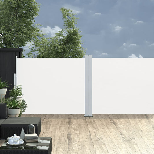 vidaXL Retractable Side Awning Cream 140x1000 cm