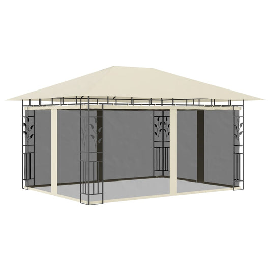 vidaXL Gazebo with Mosquito Net 4x3x2.73 m Cream 180 g/mŒ_