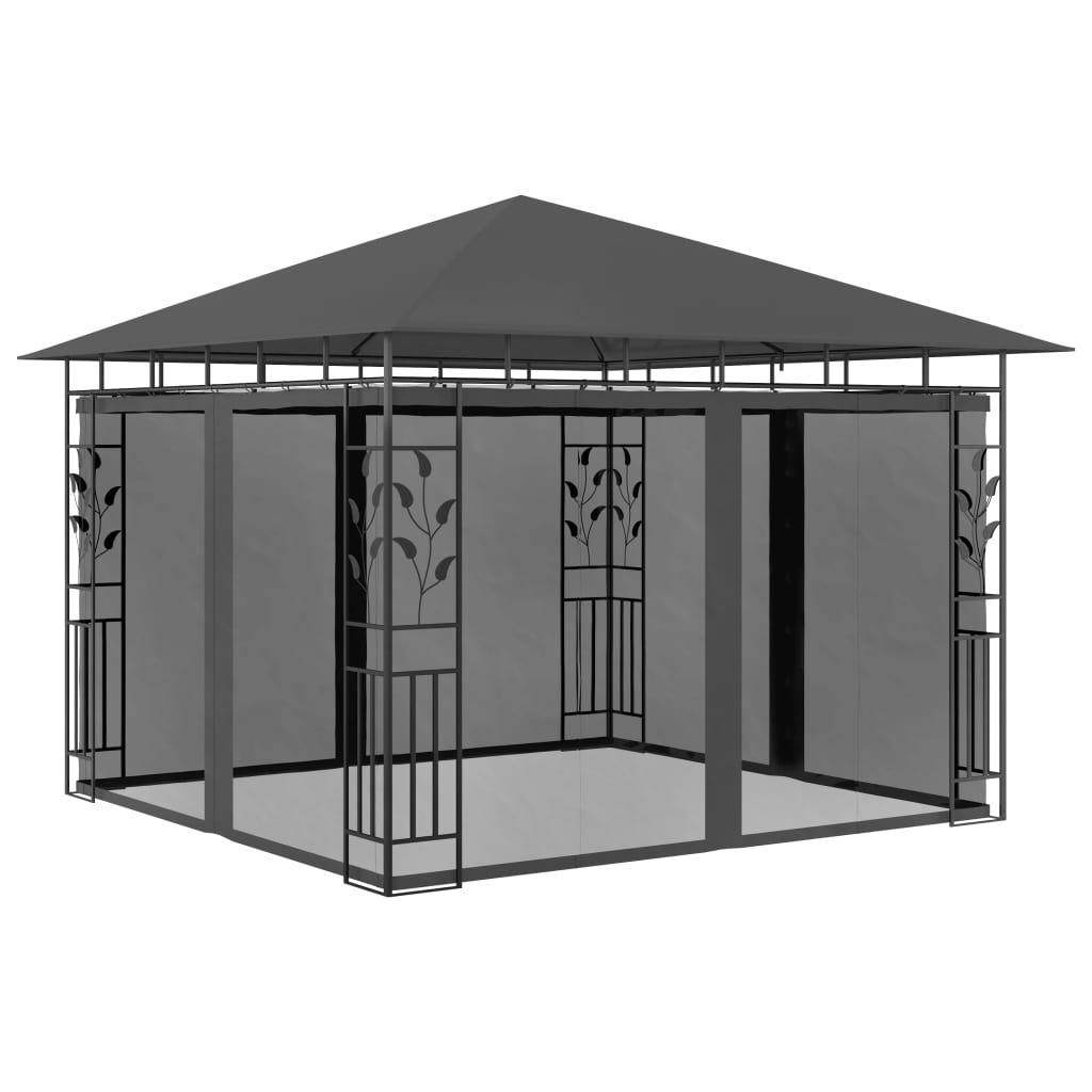 vidaXL Gazebo with Mosquito Net 3x3x2.73 m Anthracite 180 g/mŒ_