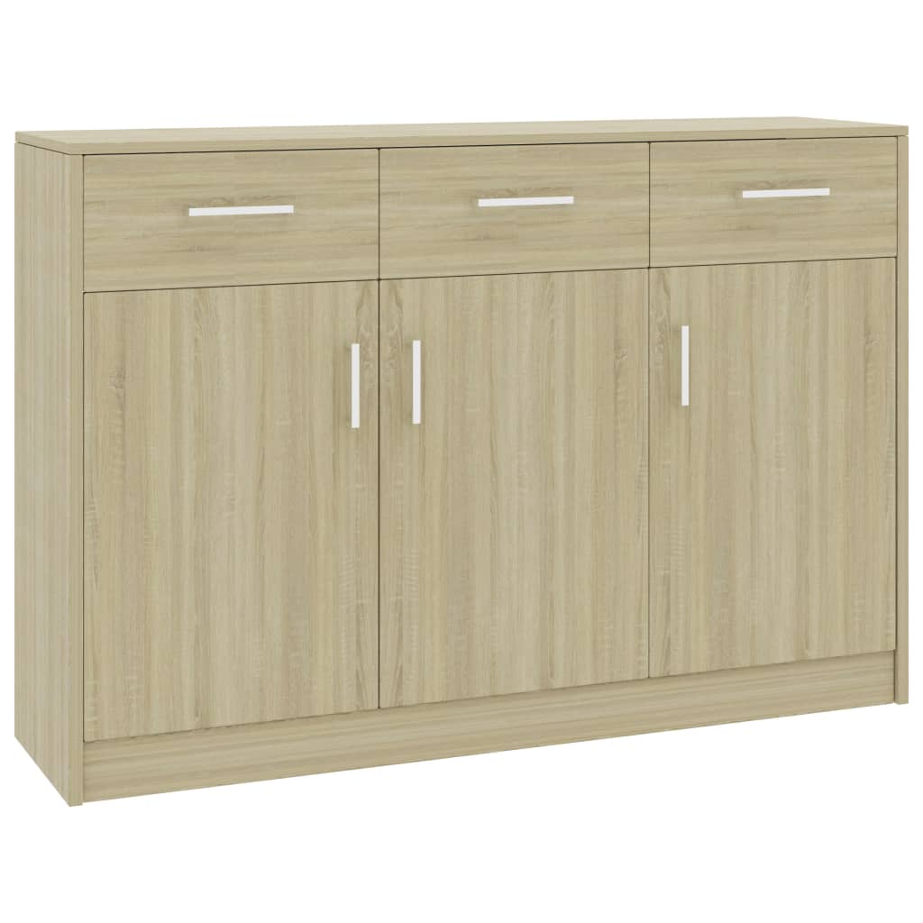 vidaXL Sideboard Sonoma Oak 110x30x75 cm Engineered Wood