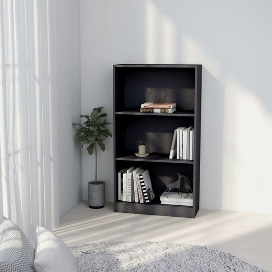 vidaXL 3-Tier Book Cabinet Grey 60x24x109 cm Engineered Wood