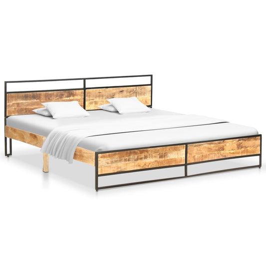 vidaXL Bed Frame Solid Rough Mango Wood 200x200 cm