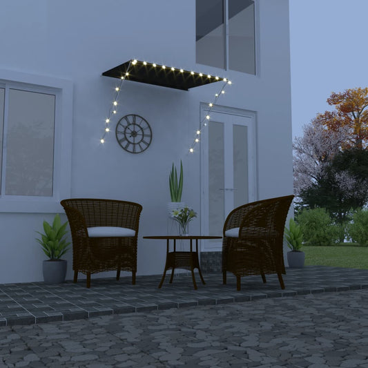 vidaXL Retractable Awning with LED 150x150 cm Anthracite