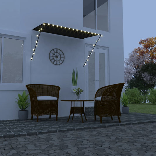 vidaXL Retractable Awning with LED 250x150 cm Anthracite