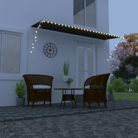 vidaXL Retractable Awning with LED 400x150 cm Anthracite
