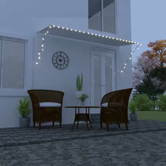 vidaXL Retractable Awning with LED 350x150 cm Cream