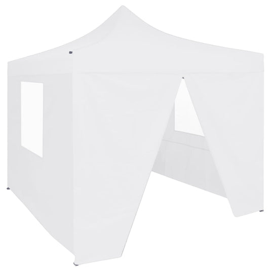 vidaXL Professional Folding Party Tent with 4 Sidewalls 2x2 m Steel White