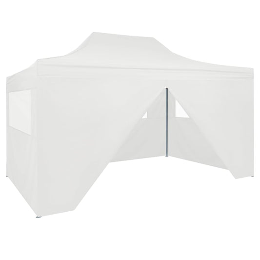 vidaXL Professional Folding Party Tent with 4 Sidewalls 3x4 m Steel White