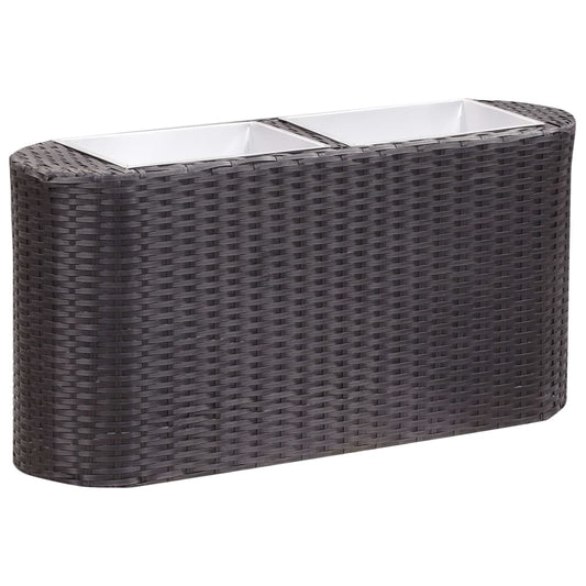 vidaXL Garden Raised Bed 80x25x40 cm Poly Rattan Black