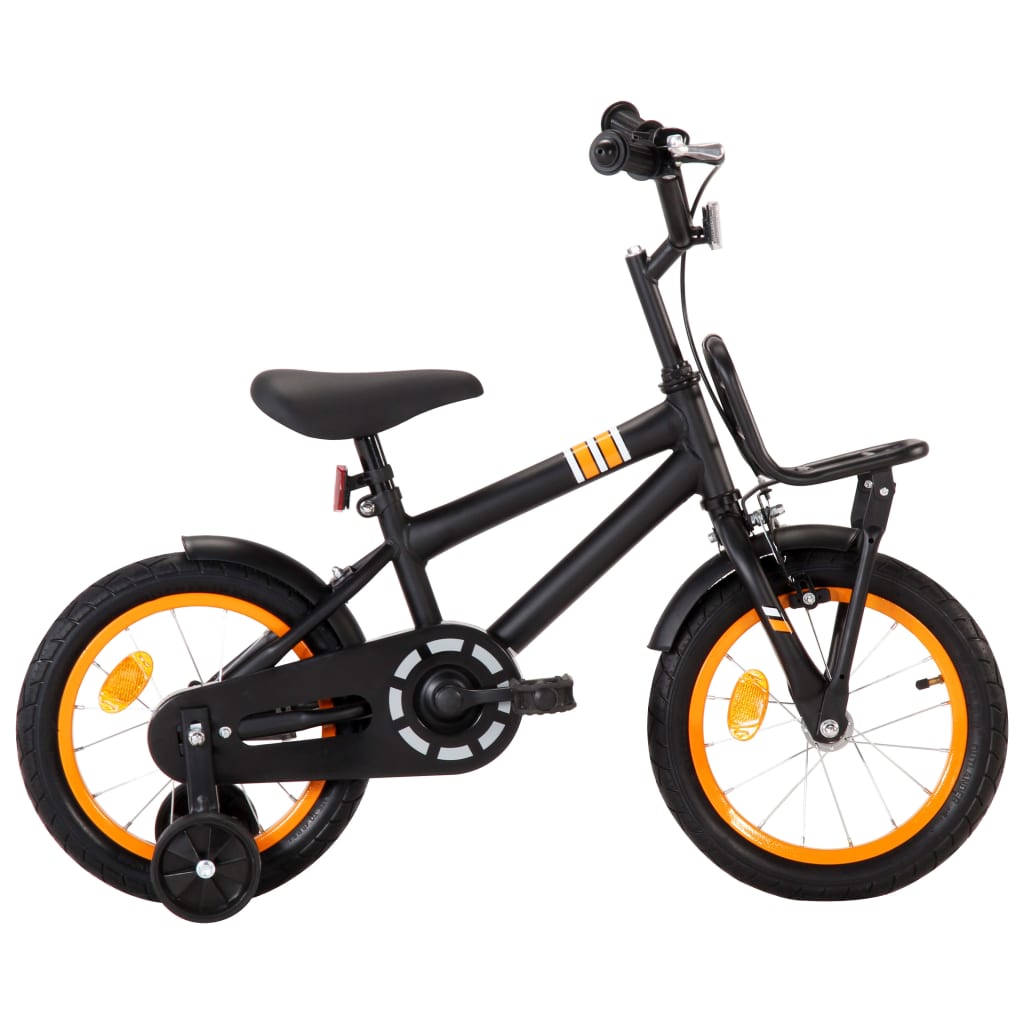 vidaXL Kids Bike with Front Carrier 14 inch Black and Orange