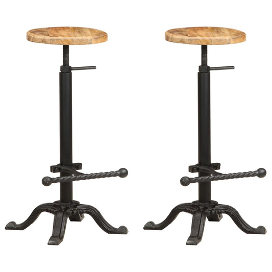 vidaXL Bar Chairs 2 pcs Solid Mango Wood