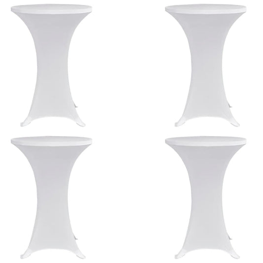 vidaXL Standing Table Cover íÖ70 cm White Stretch 4 pcs