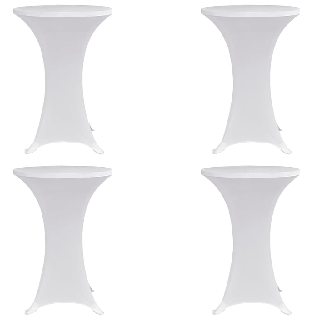 vidaXL Standing Table Cover íÖ80 cm White Stretch 4 pcs