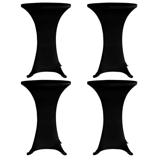 vidaXL Standing Table Cover íÖ70 cm Black Stretch 4 pcs
