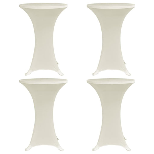 vidaXL Standing Table Cover íÖ80 cm Cream Stretch 4 pcs