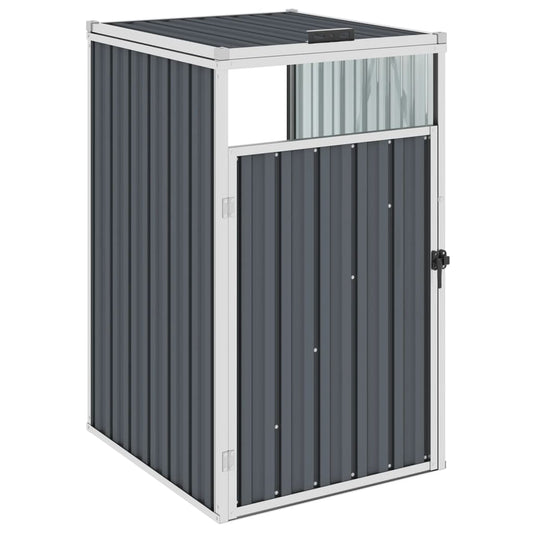 vidaXL Garbage Bin Shed Grey 72x81x121 cm Steel