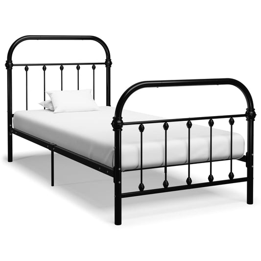 vidaXL Bed Frame Black Metal 90x200 cm