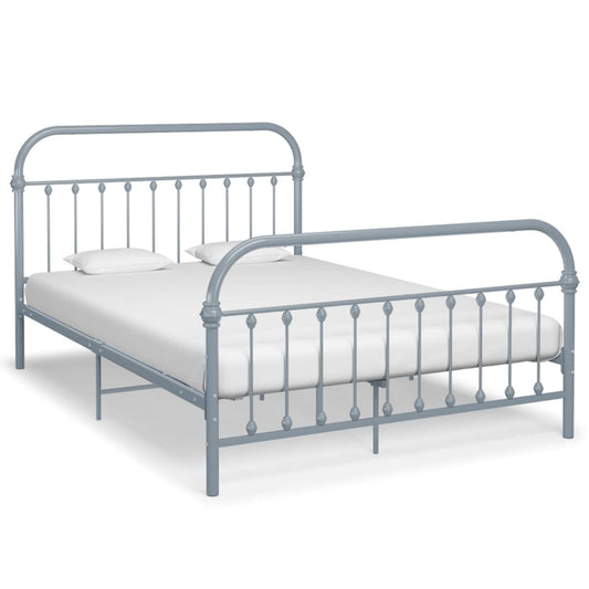vidaXL Bed Frame Grey Metal 120x200 cm