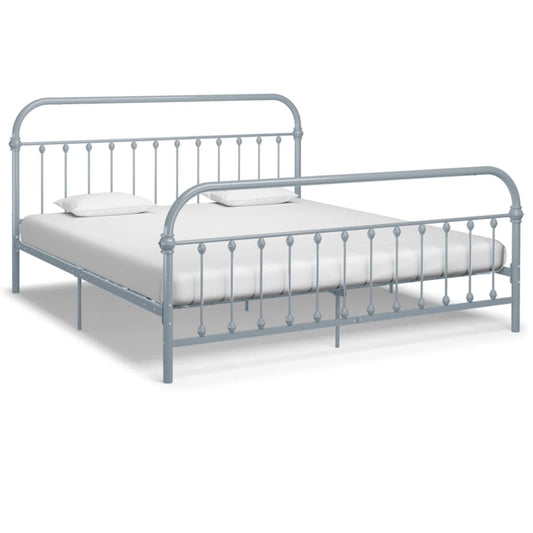 vidaXL Bed Frame Grey Metal 180x200 cm 6FT Super King