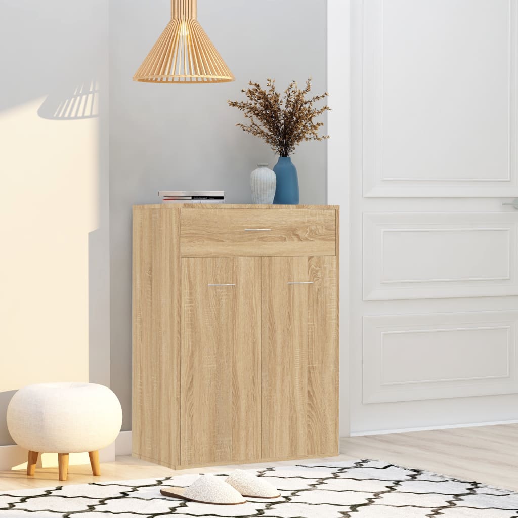 vidaXL Shoe Cabinet Sonoma Oak 60x35x84 cm Engineered Wood