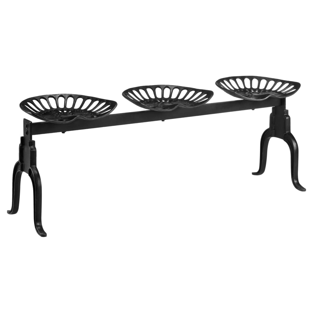 vidaXL 3-Seater Bench 155 cm Black Cast Iron