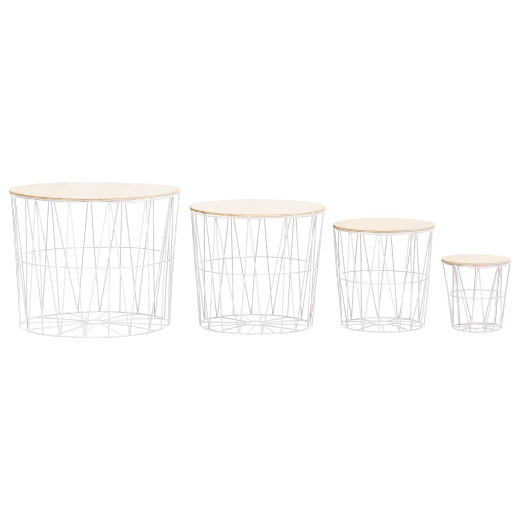 vidaXL Coffee Table 4 pcs White