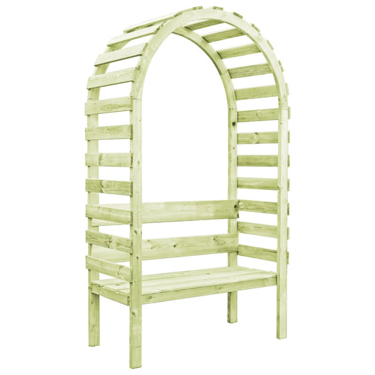 vidaXL Garden Pergola with Bench 130x60x230 cm Impregnated Pinewood