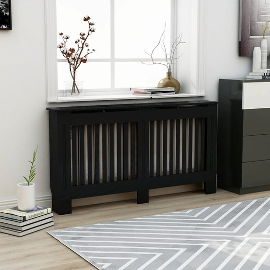 vidaXL Radiator Cover Black 152x19x81 cm MDF