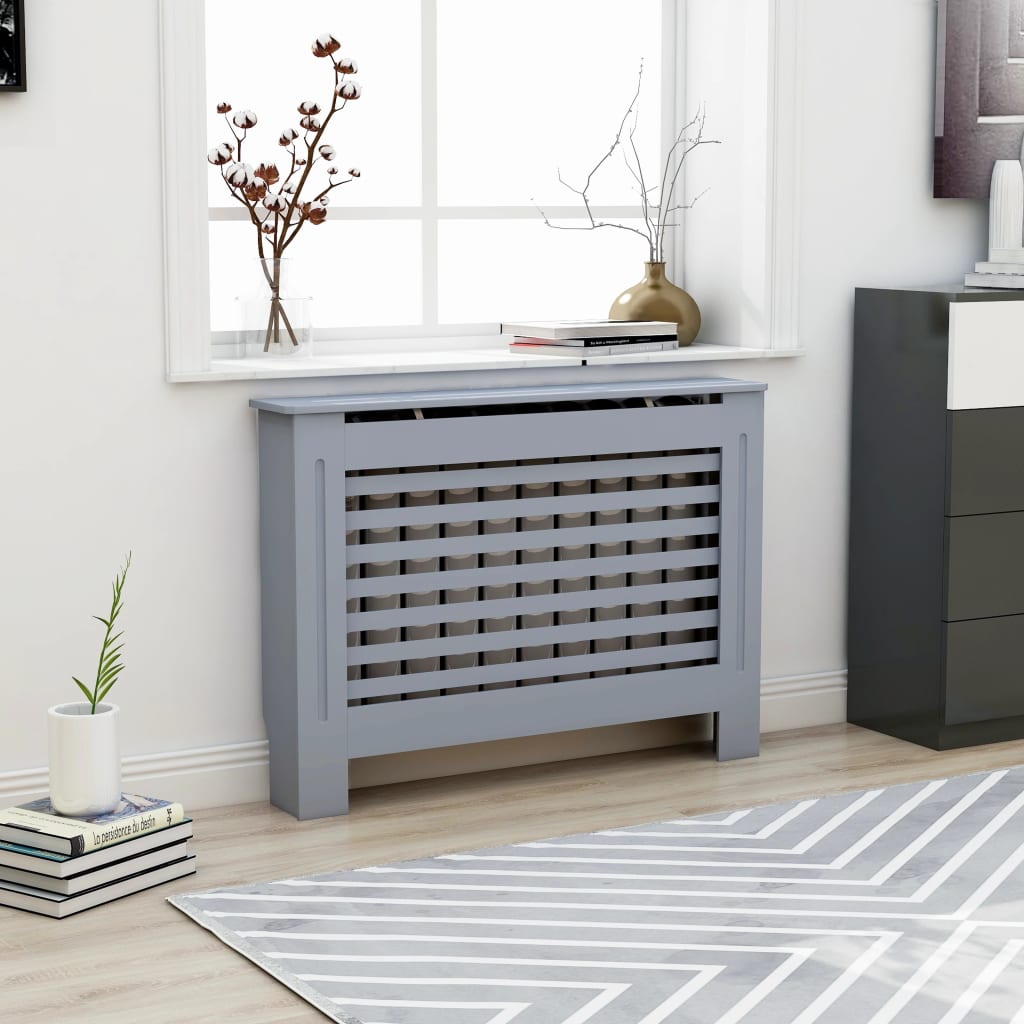 vidaXL Radiator Cover Anthracite 112x19x81 cm MDF
