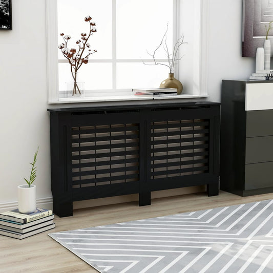 vidaXL Radiator Cover Black 152x19x81 cm MDF