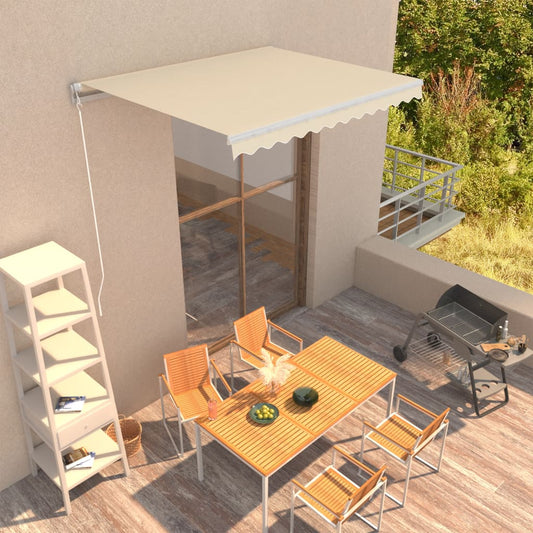 vidaXL Manual Retractable Awning 300x250 cm Cream