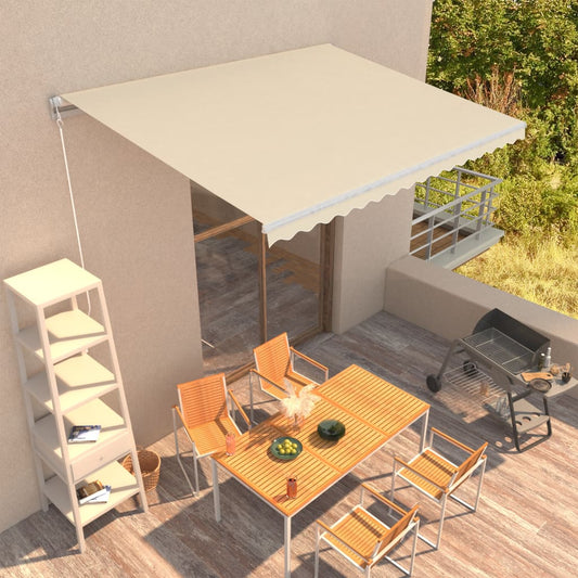 vidaXL Manual Retractable Awning 400x300 cm Cream