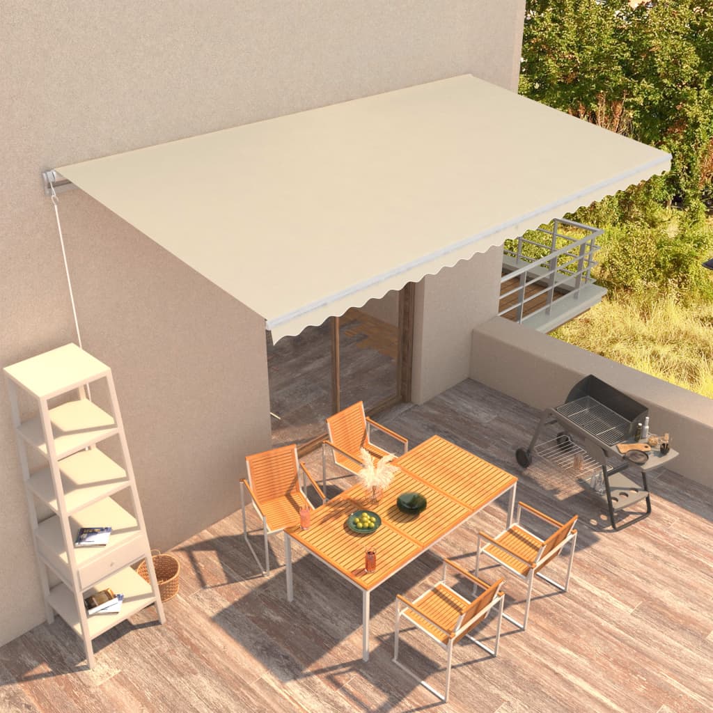 vidaXL Manual Retractable Awning 600x300 cm Cream