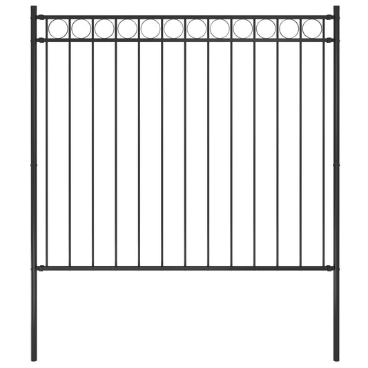 vidaXL Garden Fence Steel 1.7x1.5 m Black