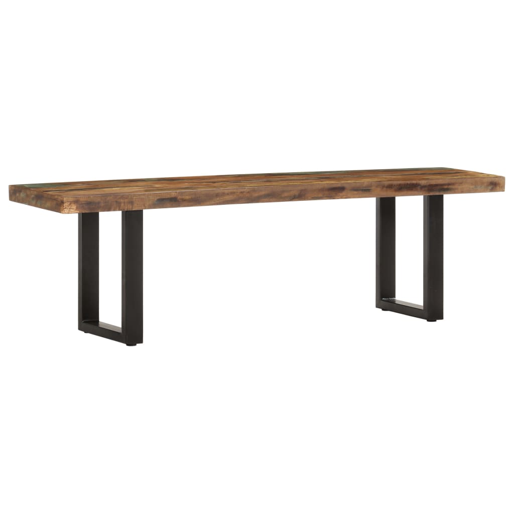 vidaXL Bench 160 cm Solid Reclaimed Wood and Steel