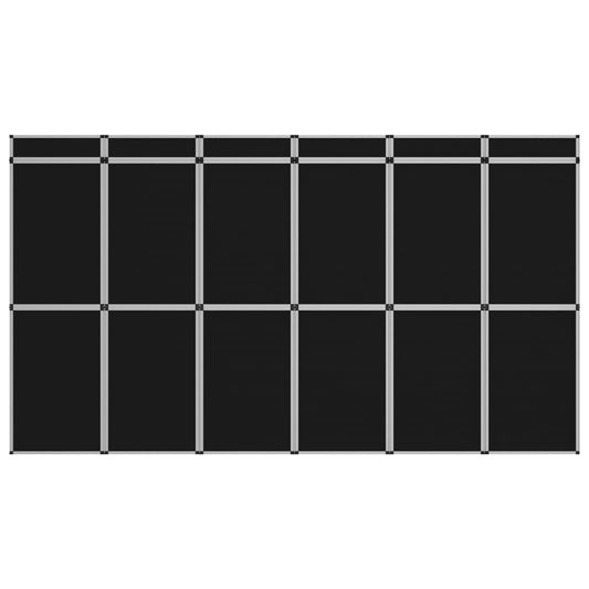 vidaXL 18-Panel Folding Exhibition Display Wall 362x200 cm Black